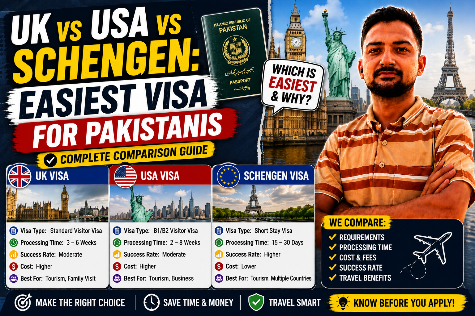 UK vs USA vs Schengen: Easiest Visa for Pakistanis